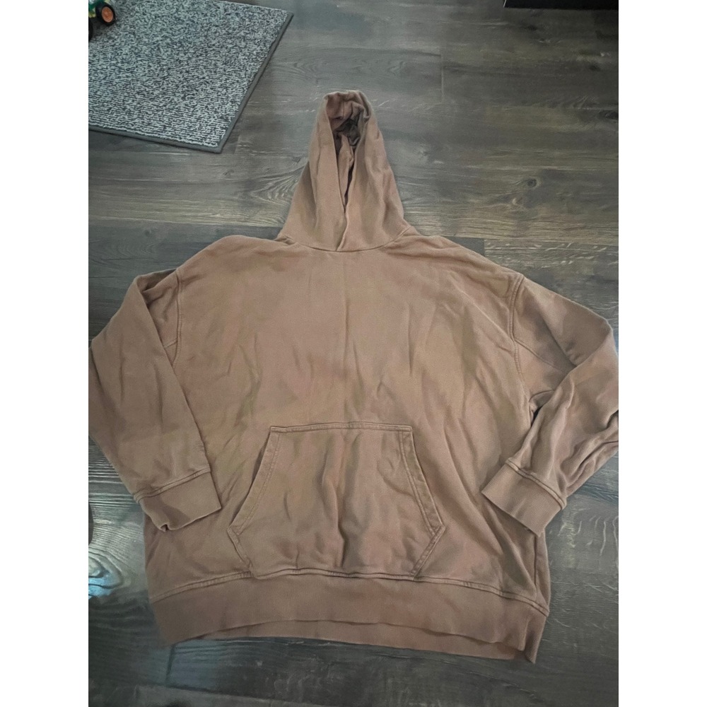 Gymshark‎ Mens XL Oversized Hoodie Brown Cotton Loopback Pullover Sweatshirt